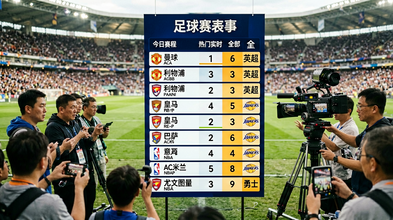 足球赛事赛程表展示